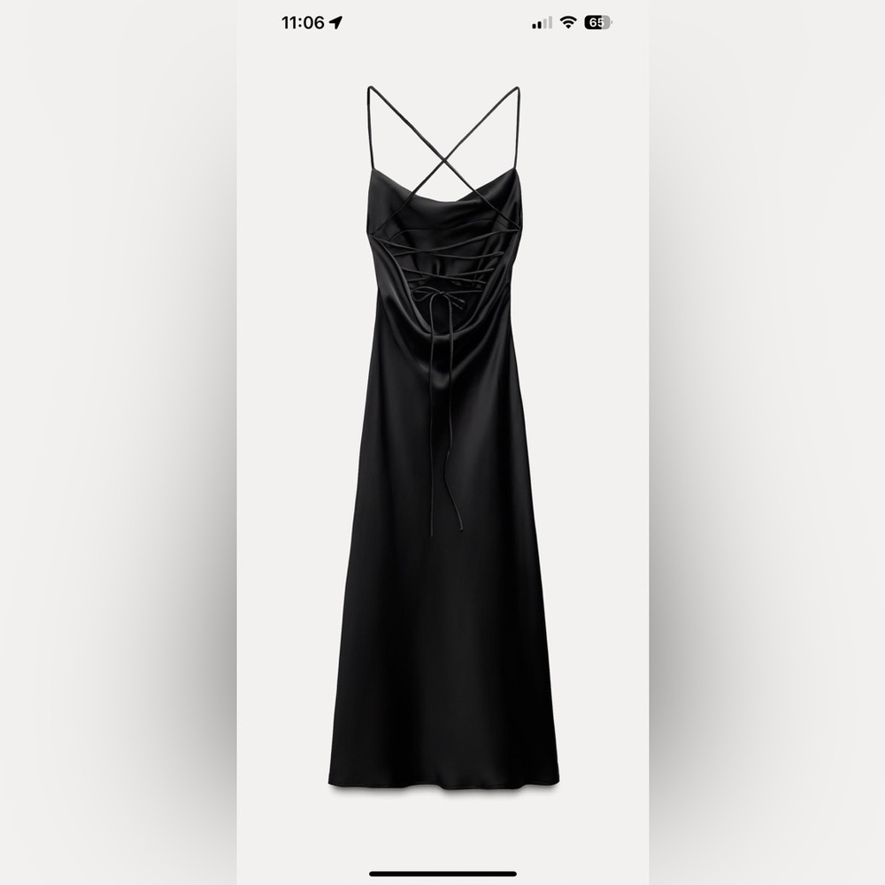 Zara black midi robe xsmall - Picture 2 of 6
